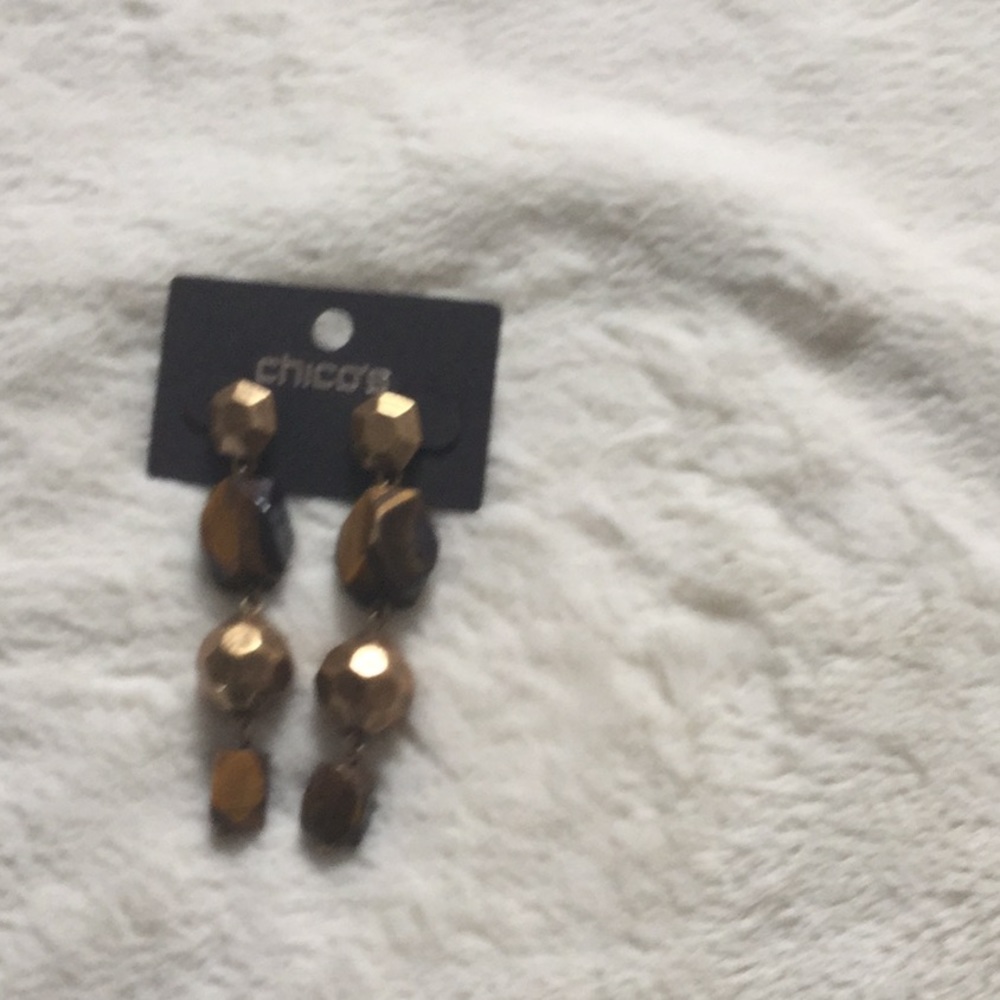 Chico’s gold and wood earrings